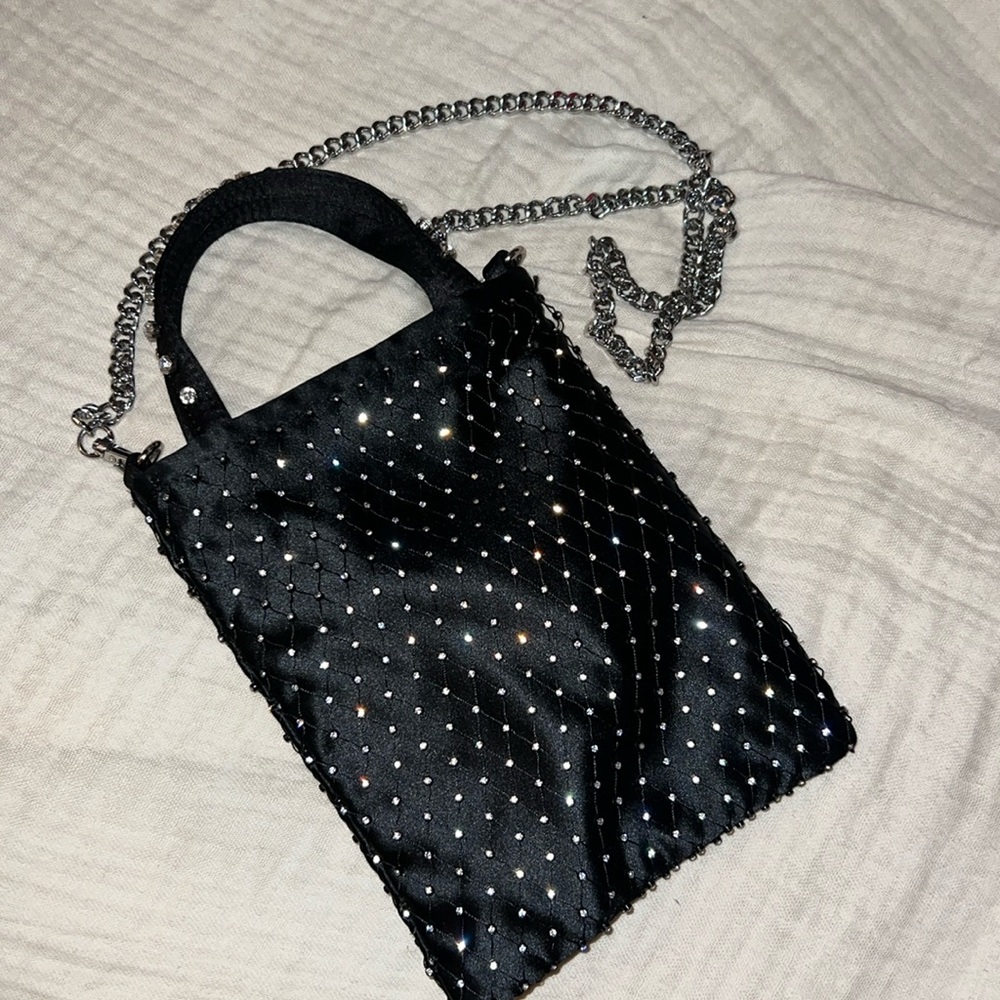 Zara Black Sparkly Handbag